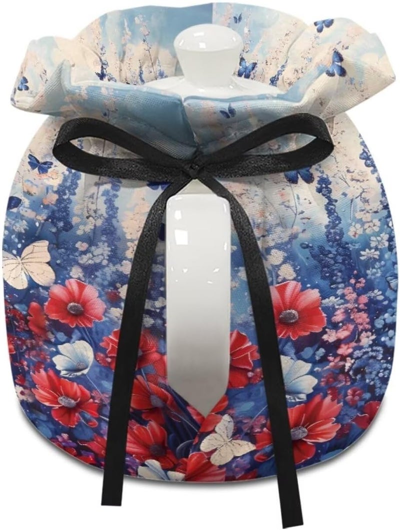 Fonplted Flower Butterfly Teapot Dust Cover Tea Cozy for Teapot Insulted Kettle Cover Kitchen Home Decorative Teapot for Housewife, Friend, Tea Lover - Image 3